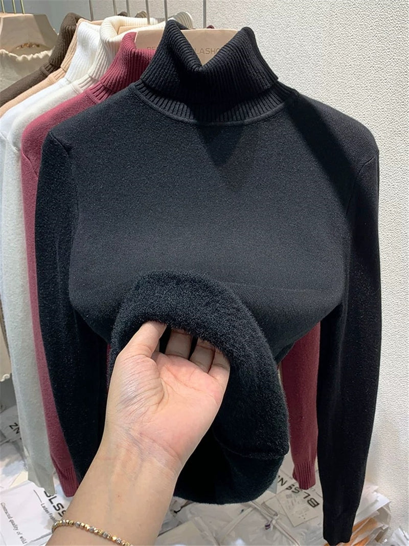 Blusa Pullover Winter Forrada Peluciada Soft Premium - Suéter Feminina Básica Segunda Pele Site Calanto