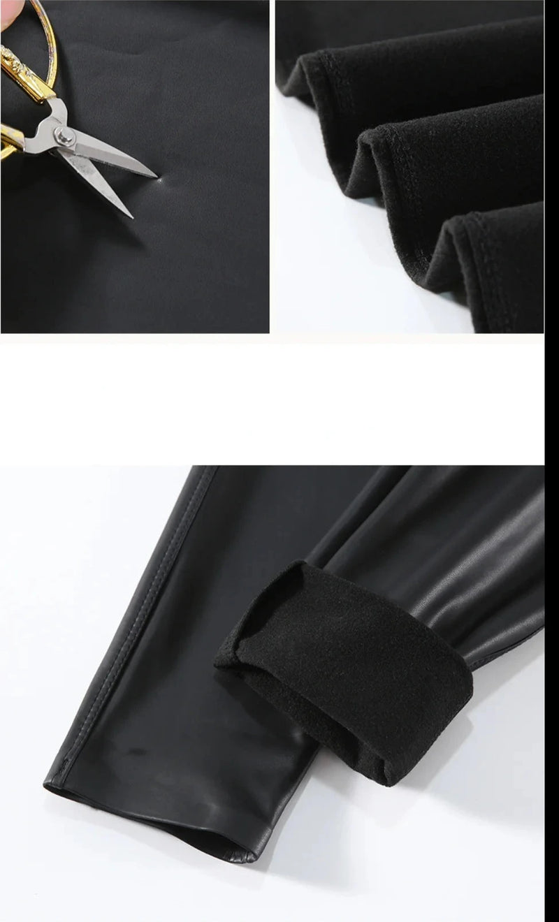 Calça Legging de Couro Sintético - Kit com 2 Unidades